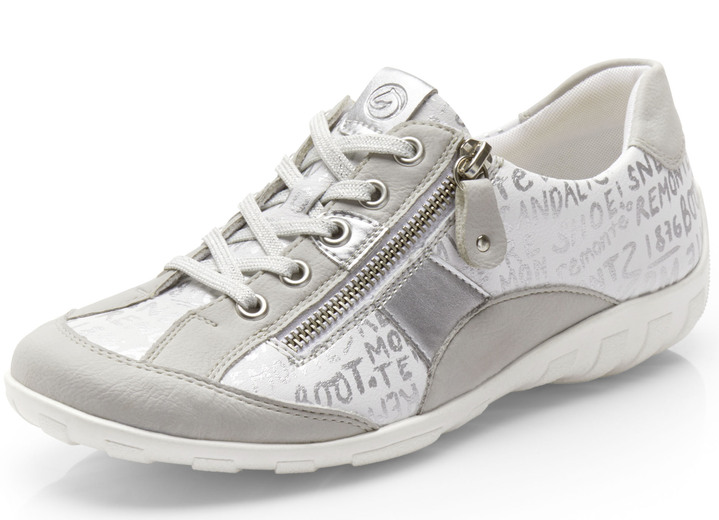 Slipper & Schnürschuhe - Remonte Sneaker mit bedruckten Besätzen Ansicht 7 Slipper & Schnürschuhe - Remonte Sneaker mit bedruckten Besätzen, in Größe 036 bis 043, in Farbe HELLBLAU-SILBER Ansicht 7
