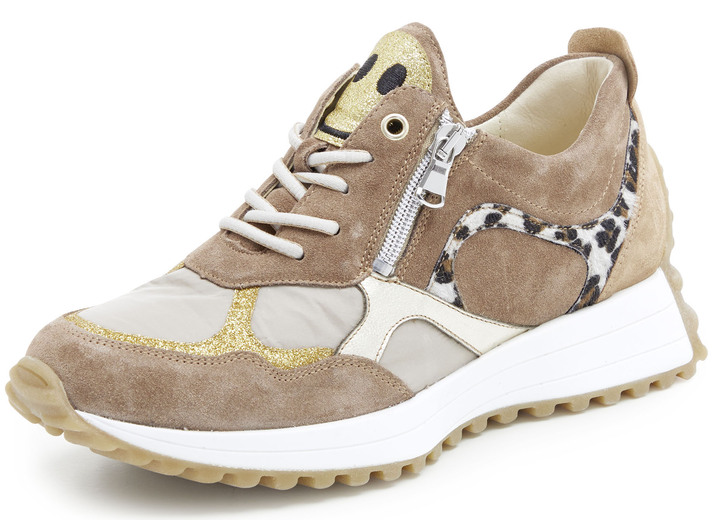 - Waldläufer Sneaker mit frecher Glitzer-Applikation, in Größe 3 1/2 bis 8, in Farbe TAUPE-GOLD Ansicht 1
