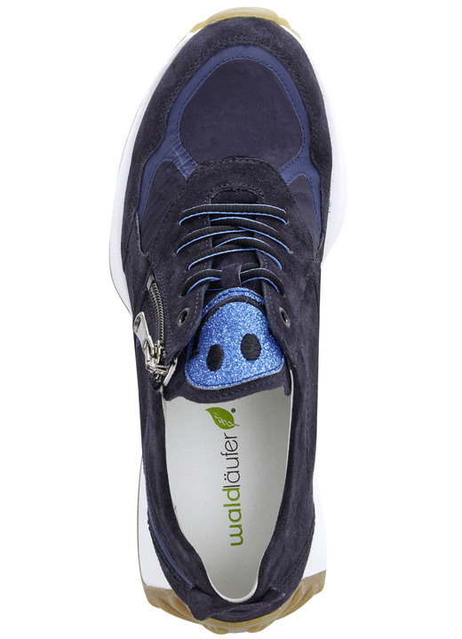 Weite H - Waldläufer Sneaker mit frecher Glitzer-Applikation, in Größe 3 1/2 bis 8, in Farbe DUNKELBLAU Ansicht 2