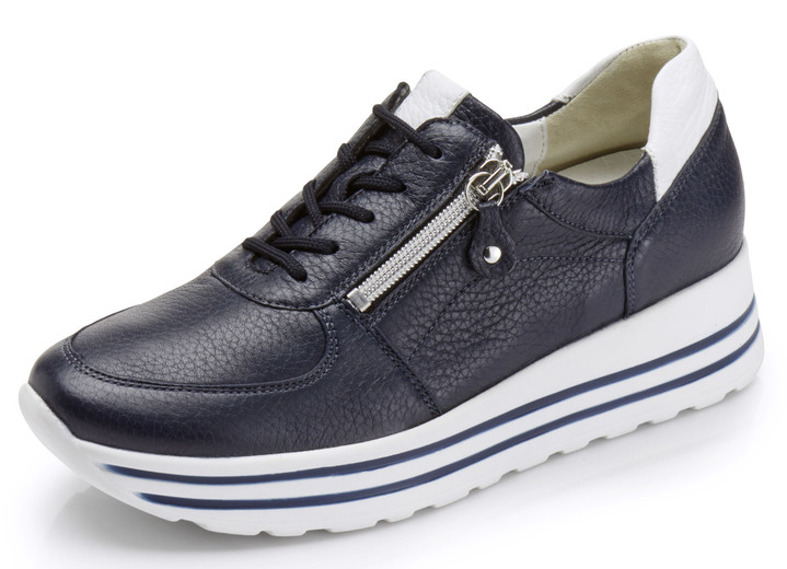 Slipper & Schnürschuhe - Waldläufer, bequeme Damen-Sneaker, Weite H, mit herausnehmbarem Fußbett, in Größe 3 1/2 bis 8, in Farbe WEISS Ansicht 3