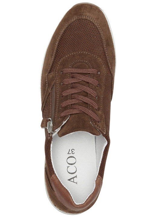 Slipper & Schnürschuhe - ELENA EDEN Sneaker mit Schnürung und Seitenreißverschluss, in Größe 036 bis 042, in Farbe COGNAC Ansicht 2