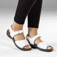Sandaletten & Pantoletten - ELENA EDEN, modische Damen-Sandalen, Weite G, mit Klettverschluss, in Größe 035 bis 042, in Farbe COGNAC – Farbe WEISS – Ansicht 4