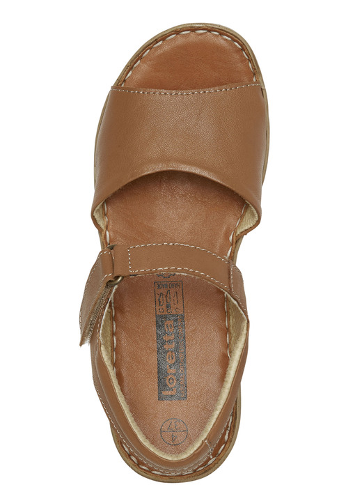 Sandaletten & Pantoletten - ELENA EDEN, modische Damen-Sandalen, Weite G, mit Klettverschluss, in Größe 035 bis 042, in Farbe COGNAC Ansicht 2