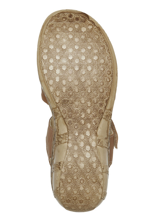 Sandaletten & Pantoletten - ELENA EDEN, modische Damen-Sandalen, Weite G, mit Klettverschluss, in Größe 035 bis 042, in Farbe COGNAC Ansicht 3