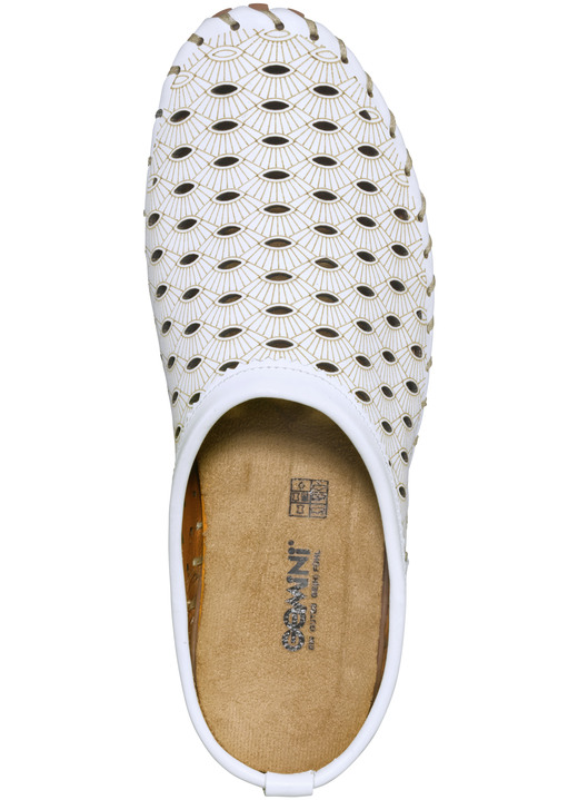 Sandaletten & Pantoletten - Gemini, sommerlicher Damen-Sabot, Weite G, mit herausnehmbarem Fußbett, in Größe 036 bis 042, in Farbe WEISS Ansicht 3