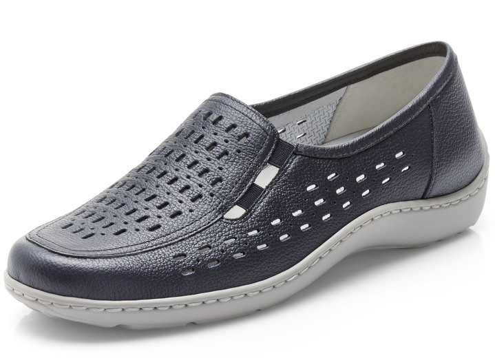 Schuhe - Waldläufer, sommerliche Damen-Slipper, Weite H, mit herausnehmbarem Fußbett, in Größe 3 1/2 bis 8, in Farbe ECRU-BUNT Ansicht 6