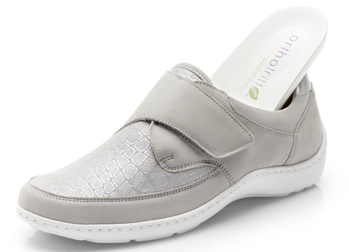 Slipper & Schnürschuhe - Waldläufer, bequeme Damen-Slipper, Weite H, mit herausnehmbarem Fußbett Ansicht 2 Slipper & Schnürschuhe - Waldläufer, bequeme Damen-Slipper, Weite H, mit herausnehmbarem Fußbett, in Größe 4 bis 8 1/2, in Farbe STEINGRAU Ansicht 2