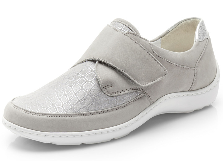 Slipper & Schnürschuhe - Waldläufer, bequeme Damen-Slipper, Weite H, mit herausnehmbarem Fußbett Ansicht 1 Slipper & Schnürschuhe - Waldläufer, bequeme Damen-Slipper, Weite H, mit herausnehmbarem Fußbett, in Größe 4 bis 8 1/2, in Farbe STEINGRAU Ansicht 1