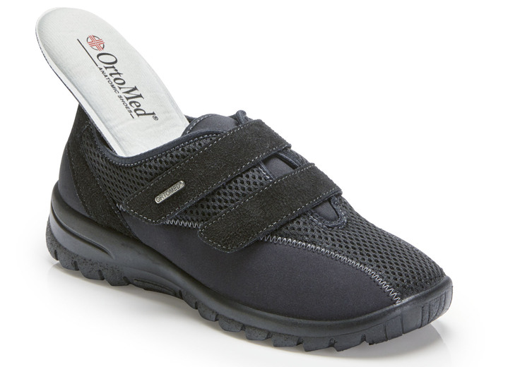 Sport- & Freizeitschuhe - Bequeme Damen-Klettschuhe, Weite H, mit herausnehmbarem Fußbett, in Größe 036 bis 042, in Farbe SCHWARZ Ansicht 2