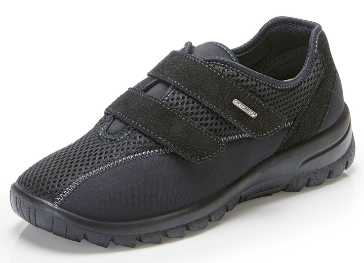 Sport- & Freizeitschuhe - Bequeme Damen-Klettschuhe, Weite H, mit herausnehmbarem Fußbett, in Größe 036 bis 042, in Farbe SCHWARZ Ansicht 1