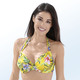 Bikinis - Bikini mit Bügel, Höschen seitlich raffbar, in Größe 036 bis 048, in Cup D, in Farbe GELB-BUNT – Farbe GELB-BUNT – Ansicht 1