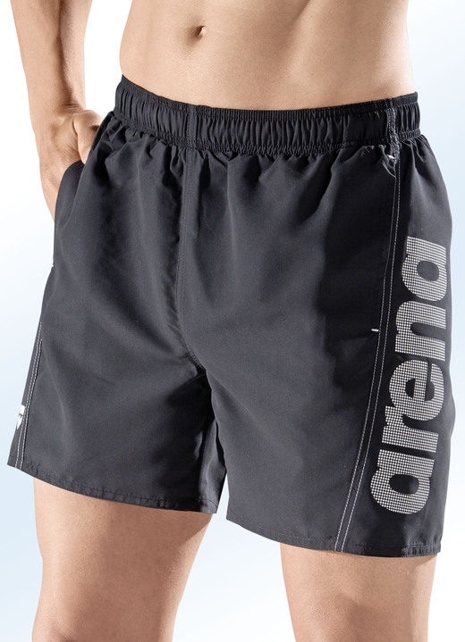 - Arena Zweierpack Badeshorts mit seitlichem Druck, Microfaser, in Größe 3XL (64/66) bis XXL (60/62), in Farbe 1X ROT, 1X SCHWARZ Ansicht 2