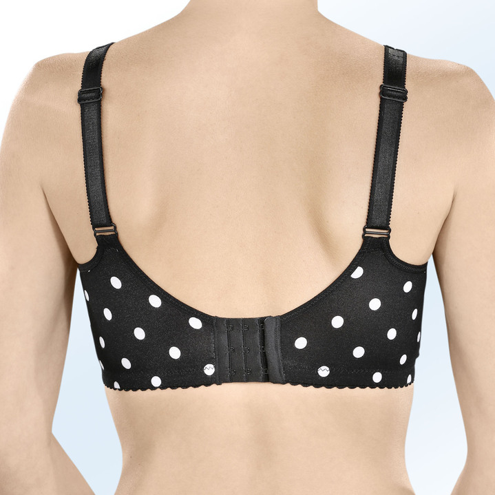- Schwarzer BH mit weißem Punktedessin, in Größe 075 bis 105, in Cup B, in Farbe SCHWARZ-WEISS Ansicht 2