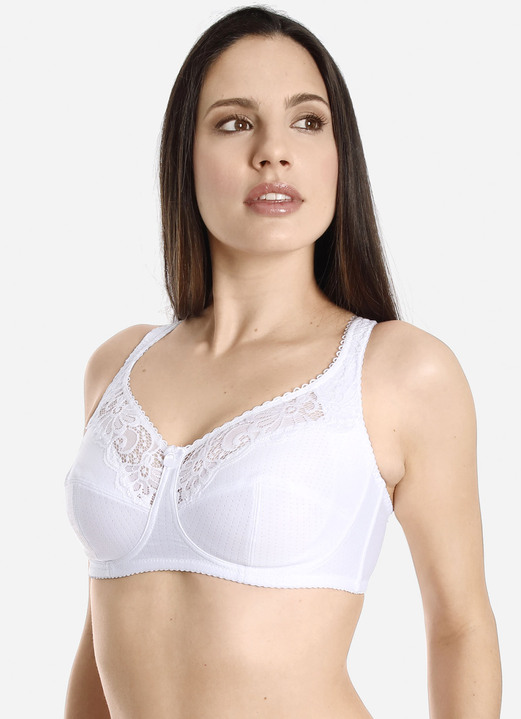 BH mit Spitze - Zweierpack Sassa BH mit Elastikspitze Ansicht 2 BH mit Spitze - Zweierpack Sassa BH mit Elastikspitze, in Größe 080 bis 110, in Cup B, in Farbe 1X SEKT, 1X WEISS Ansicht 2