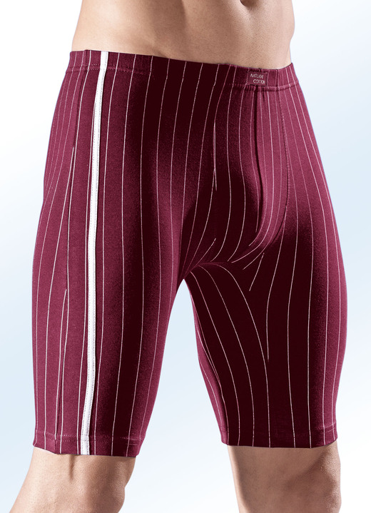 Pants & Boxershorts - Viererpack Longpants, gestreift, in Größe 3XL (9) bis XXL (8), in Farbe 1X MARINE, 1X SCHWARZ, 1X JEANSBLAU, 1X BORDEAUX Ansicht 4