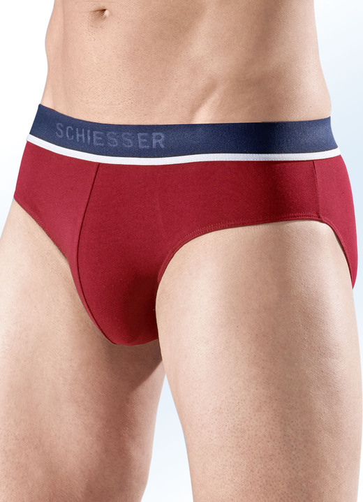 Slips & Unterhosen - Schiesser Dreierpack Slips aus Feinjersey, in Größe 004 bis 008, in Farbe 2X SCHWARZ, 1X GRAU MELIERT Ansicht 4