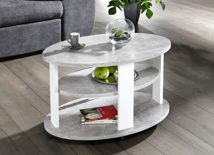 Couchtische - Couchtisch auf Rollen, in Farbe NUSSBAUM-CAPPUCCINO Ansicht 6