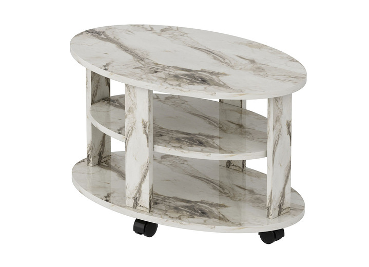 Couchtische - Couchtisch auf Rollen, in Farbe NUSSBAUM-CAPPUCCINO Ansicht 3