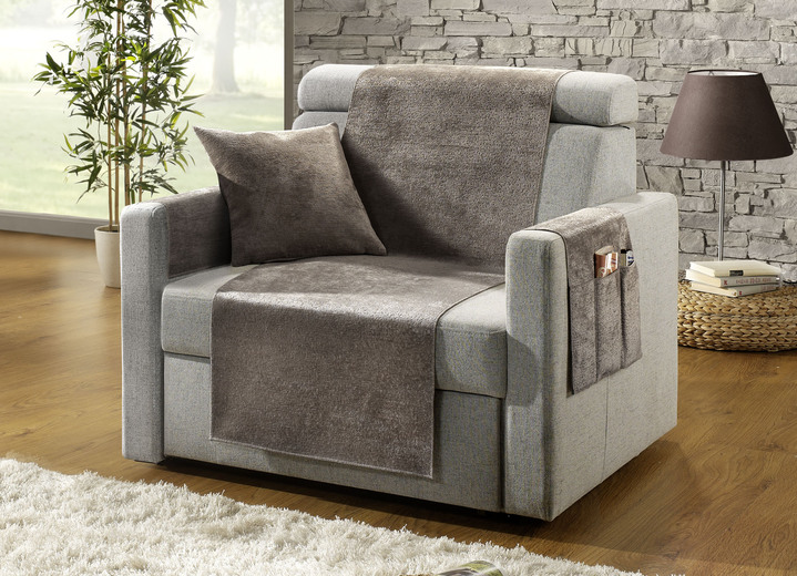 Sessel- & Sofaüberwürfe - Wohnaccessoires mit Anti-Rutsch-Beschichtung, in Größe 100 (Sesselauflage, 50x 90 cm) bis 910 (Kissenbezug, 50x 50 cm), in Farbe CAMEL Ansicht 2