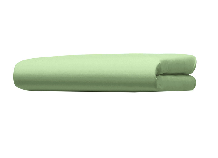 Wohnen - Fein-Single-Jersey Spannbetttücher, in Größe 133 (2 Spannbetttücher, je 90–100/200 cm, Matratzenhöhe bis 30 cm) bis 138 (Spannbetttuch, 180–200/200 cm, Matratzenhöhe bis 30 cm), in Farbe BLAU Ansicht 6