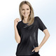 Kurzarm - Shirt mit Kontrast-Naht in 2 Farben – Farbe SCHWARZ Kurzarm - Shirt mit Kontrast-Naht in 2 Farben, in Größe 036 bis 052, in Farbe FLIEDER