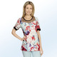 - Fantasievolles Longshirt mit effektvoller Tülleinsatz – Farbe ROT-MINT-ECRU – Ansicht 1 - Fantasievolles Longshirt mit effektvoller Tülleinsatz, in Größe 044 bis 054, in Farbe ROT-MINT-ECRU – Farbe ROT-MINT-ECRU – Ansicht 1