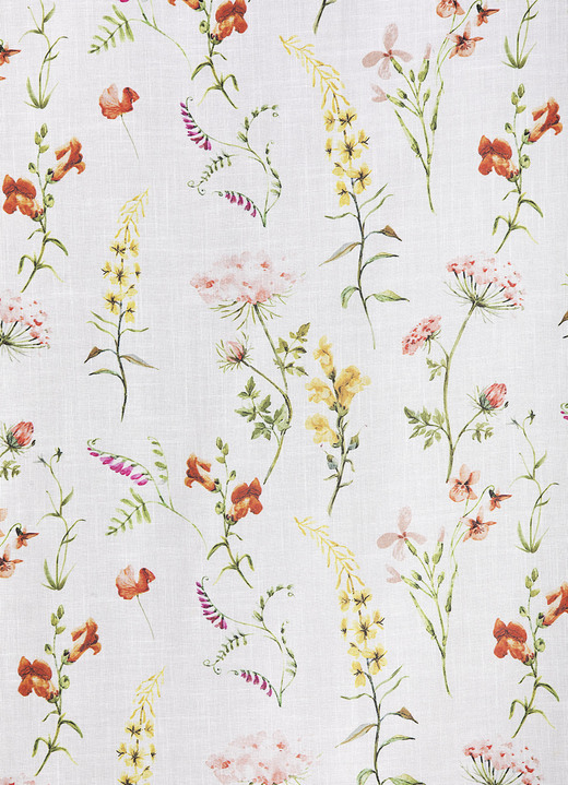 Klassisch - Dekoschal mit Frühlingsblumen-Motiv, in Größe 364 (H150xB135 cm) bis 899 (1 Raffhalter, 80 cm), in Farbe  Ansicht 2