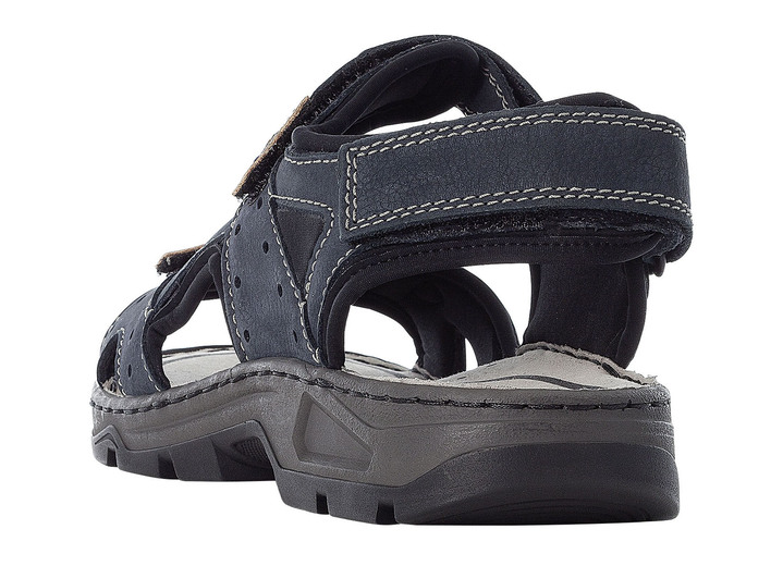 Sandalen & Pantoletten - Rieker, klassische Herren-Trekkingsandalen, aus Leder, in Größe 040 bis 046, in Farbe DUNKELBLAU Ansicht 4