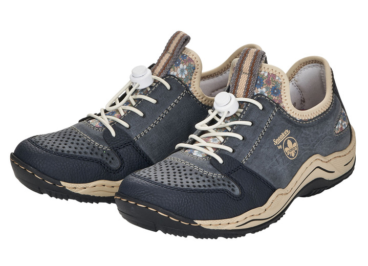 Slipper & Schnürschuhe - Rieker, sportliche Damen-Sneaker, mit herausnehmbarem Fußbett Ansicht 3 Slipper & Schnürschuhe - Rieker, sportliche Damen-Sneaker, mit herausnehmbarem Fußbett, in Größe 036 bis 042, in Farbe JEANS-BEIGE Ansicht 3