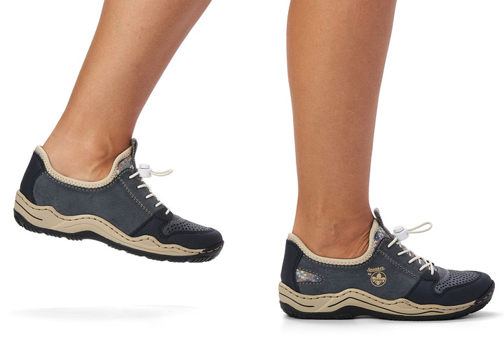 Slipper & Schnürschuhe - Rieker, sportliche Damen-Sneaker, mit herausnehmbarem Fußbett, in Größe 036 bis 042, in Farbe JEANS-BEIGE Ansicht 6
