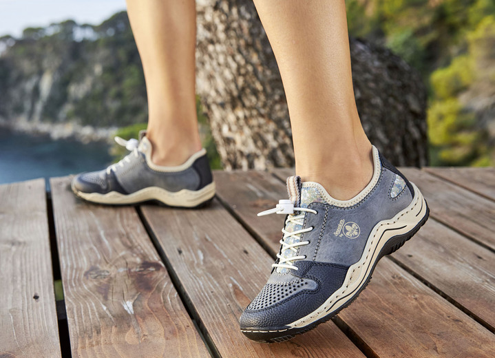 Slipper & Schnürschuhe - Rieker, sportliche Damen-Sneaker, mit herausnehmbarem Fußbett Ansicht 7 Slipper & Schnürschuhe - Rieker, sportliche Damen-Sneaker, mit herausnehmbarem Fußbett, in Größe 036 bis 042, in Farbe JEANS-BEIGE Ansicht 7