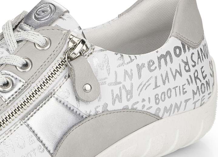 Slipper & Schnürschuhe - Remonte Sneaker mit bedruckten Besätzen Ansicht 10 Slipper & Schnürschuhe - Remonte Sneaker mit bedruckten Besätzen, in Größe 036 bis 043, in Farbe HELLBLAU-SILBER Ansicht 10