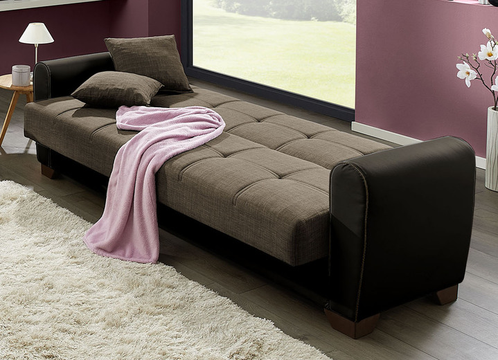 Polstergruppen - Polstermöbel mit Bettfunktion und Bettkasten, in Farbe WEISS-SCHWARZ, in Ausführung Sessel Ansicht 6