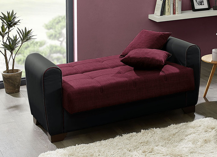 Polstergruppen - Polstermöbel mit Bettfunktion und Bettkasten, in Farbe WEISS-SCHWARZ, in Ausführung Sessel Ansicht 10