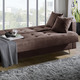 Schlafsofas - Schlafsofa auf Chromfüßen mit Bettkasten – Farbe BRAUN – Ansicht 2 Schlafsofas - Schlafsofa auf Chromfüßen mit Bettkasten, in Farbe CREME – Farbe BRAUN – Ansicht 2