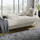 Schlafsofas - Schlafsofa auf Chromfüßen mit Bettkasten – Farbe CREME – Ansicht 2 Schlafsofas - Schlafsofa auf Chromfüßen mit Bettkasten, in Farbe CREME – Farbe CREME – Ansicht 2