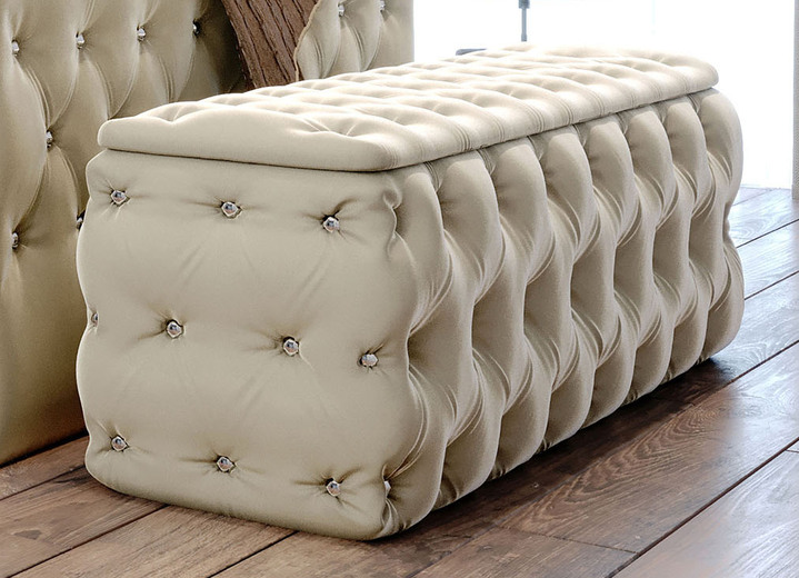 Kleinmöbel - Sitztruhe mit Steppung und Strasssteinen, in Farbe TERRA Ansicht 8