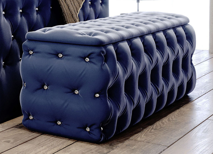 Kleinmöbel - Sitztruhe mit Steppung und Strasssteinen, in Farbe TERRA Ansicht 11