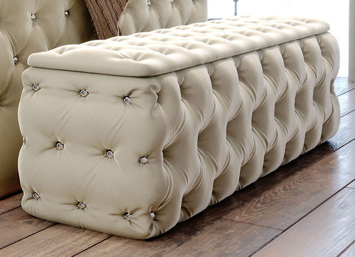 Kleinmöbel - Sitztruhe mit Steppung und Strasssteinen, in Farbe TERRA Ansicht 12