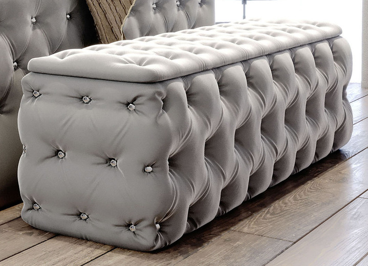 Kleinmöbel - Sitztruhe mit Steppung und Strasssteinen, in Farbe TERRA Ansicht 10