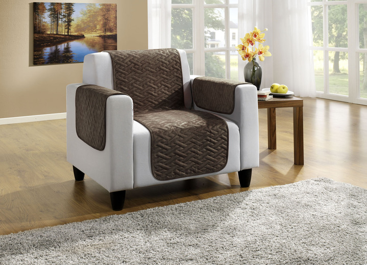 Sessel- & Sofaüberwürfe - Wohnaccessoires in Wildleder-Optik mit Anti-Rutsch-Rückseite, in Größe 101 (Sesselschoner, 50x150 cm) bis 865 (2 Armlehnenschoner, 50x 70 cm), in Farbe BEIGE Ansicht 9