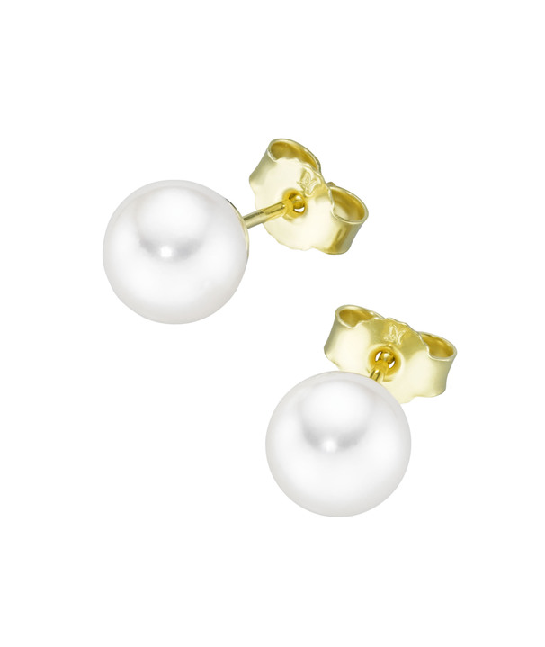 Ohrschmuck - Elegante Ohrstecker aus Gold mit Akoya-Perlen, in Farbe  Ansicht 2
