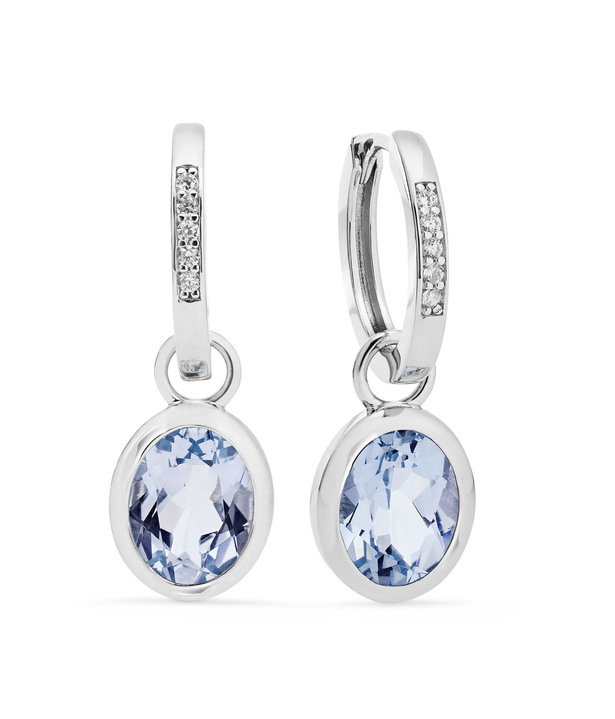 Ohrschmuck - Schicke Ohrringe mit beh. Blautopas und synth. Zirkonia Ansicht 2 Ohrschmuck - Schicke Ohrringe mit beh. Blautopas und synth. Zirkonia, in Farbe  Ansicht 2