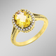 Ringe - Damenring mit echt Citrin und synthetische Zirkonia – Ansicht 1 Ringe - Damenring mit echt Citrin und synthetische Zirkonia, in Größe 160 bis 220, in Farbe  – Ansicht 1