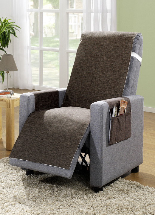 Sessel- & Sofaüberwürfe - Wohnaccessoires aus 100% Baumwolle, Unterseite 100% Schurwolle, in Farbe NATUR, in Ausführung Sesselschoner mit Anti-Rutsch-Beschichtung Ansicht 3