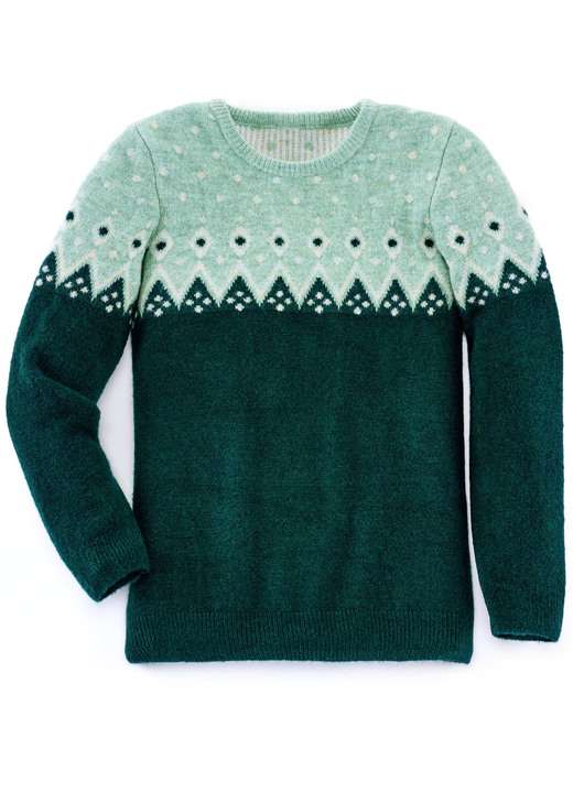 Langarm - Pullover mit flauschigem Garn Ansicht 2 Langarm - Pullover mit flauschigem Garn, in Größe 036 bis 052, in Farbe BEERE-ROSENHOLZ-ECRU Ansicht 2