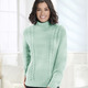 Langarm - Pullover in Reiskornstrick – Farbe MINT Langarm - Pullover in Reiskornstrick, in Größe L(44/46) bis XS(32/34), in Farbe ROYALBLAU