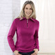 Langarm - Pullover mit nachhaltig recycelter Baumwolle – Farbe HIMBEERE Langarm - Pullover mit nachhaltig recycelter Baumwolle, in Größe 036 bis 052, in Farbe AZURBLAU
