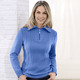 Langarm - Pullover mit nachhaltig recycelter Baumwolle, in Größe 036 bis 052, in Farbe AZURBLAU