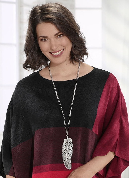 Halsketten - Halskette mit Feder-Anhänger, in Farbe SILBER Ansicht 2